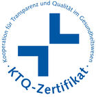 Zertifiziert nach den Regeln der Kooperation für Transparenz und Qualität im Gesundheitswesen GmbH (KTQ-GmbH) mit der Zertifikationsnummer 2025-0003 KHVB